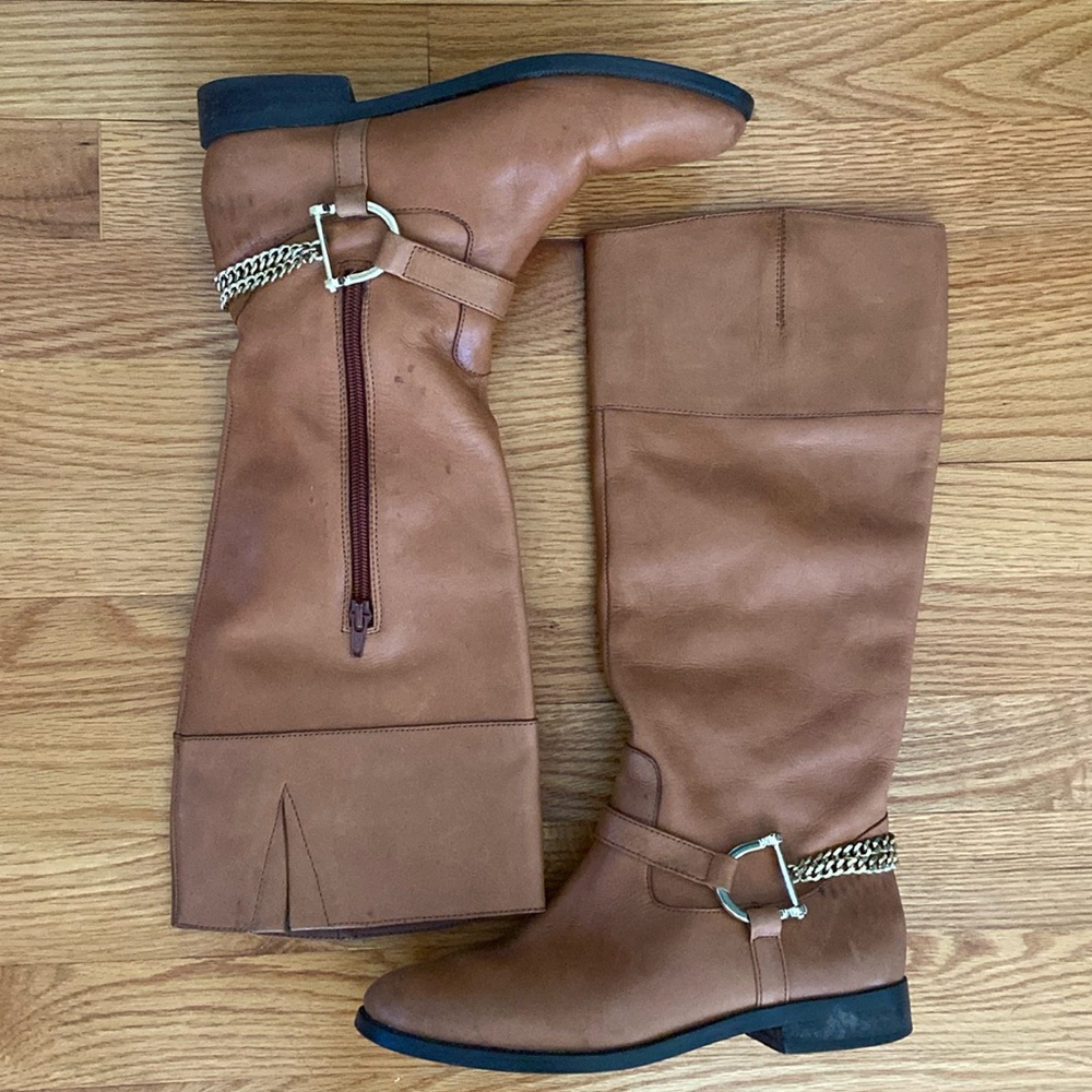 Lauren Ralph Lauren Jacqui Chain Leather Riding Boot. - Picture 2 of 14